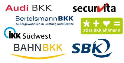 Mitglieder GWQ Übersicht: Audi, BKK, Bertelsmann BKK, atlas BKK ahlmann, securita, ikk Südwest, Bahn BKK, SBK