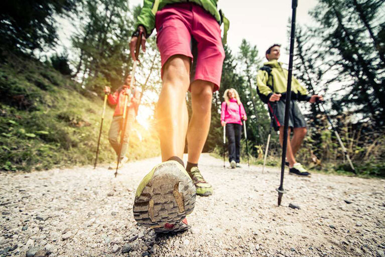 Gruppe an Menschen beim Nordic-Walking